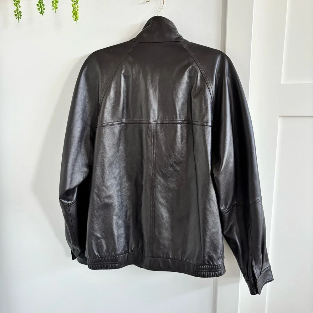 Bruno Magli Italian Brown Soft 100% Leather Made in Italy Jacket Size 42 Lined